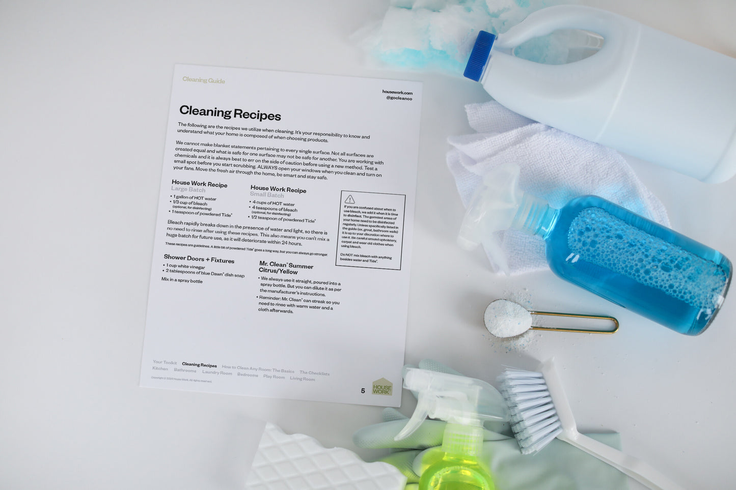 Cleaners Guide Sample Cleaning Guide – House Work
