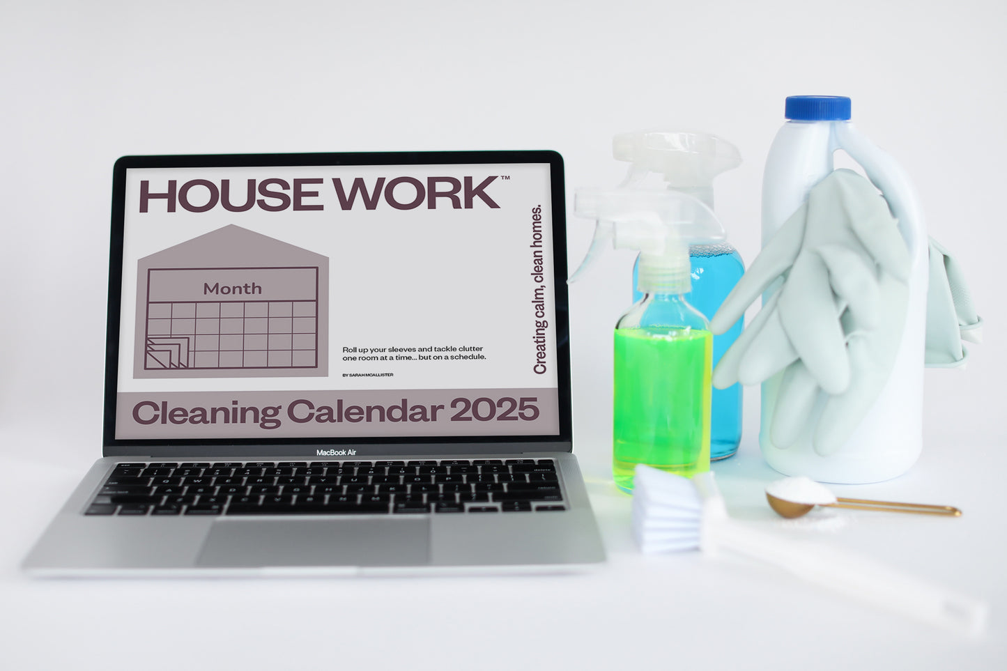 Cleaning Calendar 2025, Cleaning + Laundry Guide Bundle