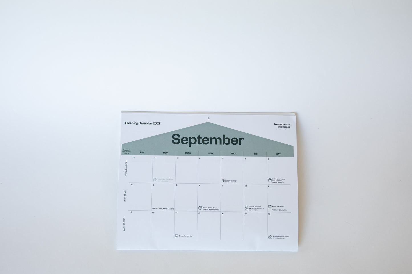 A single-page September opening calendar from 2027, displayed flat against a clean white background.